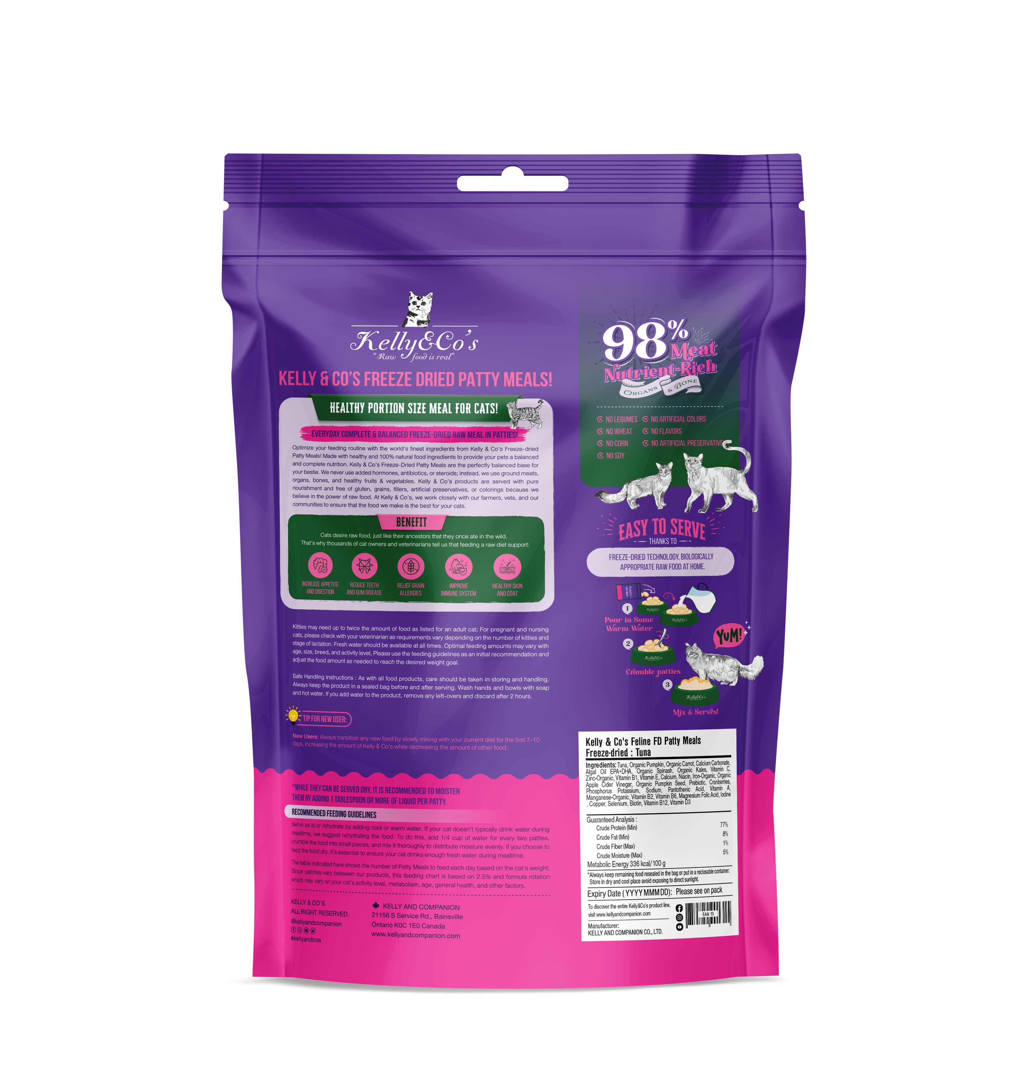 Kelly & Co’s Feline Patty Meals Tuna Formula