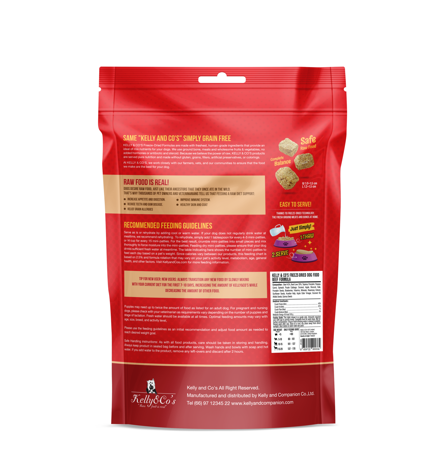 Kelly & Co's Freeze Dried Raw Dinner Beef Formula