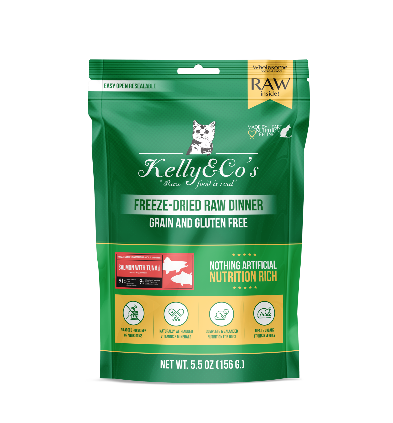 Kelly & Co's Freeze Dried Raw Dinner Salmon with Tuna Formula